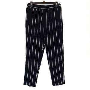NWT H&M Striped Cropped Pants Dark Navy and White